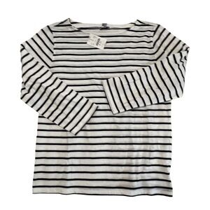 J Crew three-quarter sleeve striped cotton shirt size XS nautical beachy NWT